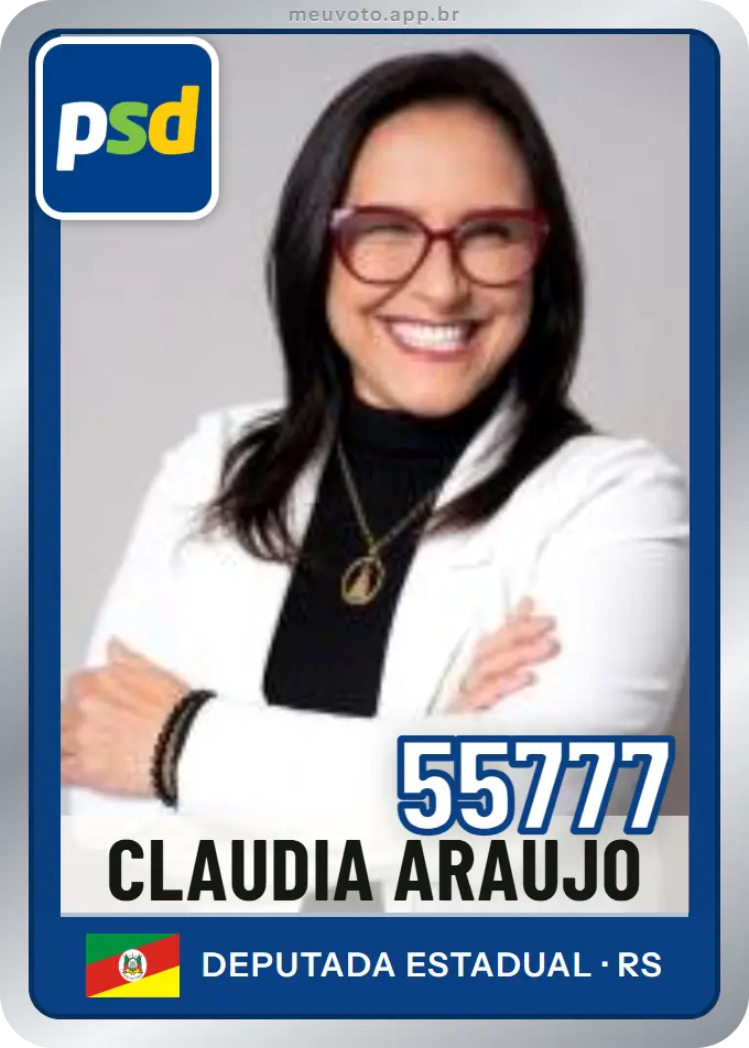 Carta de Claudia Araujo, número 55777, PSD