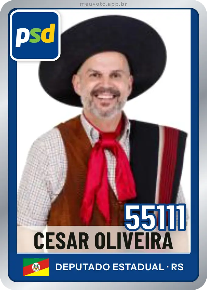 Carta de Cesar Oliveira, número 55111, PSD