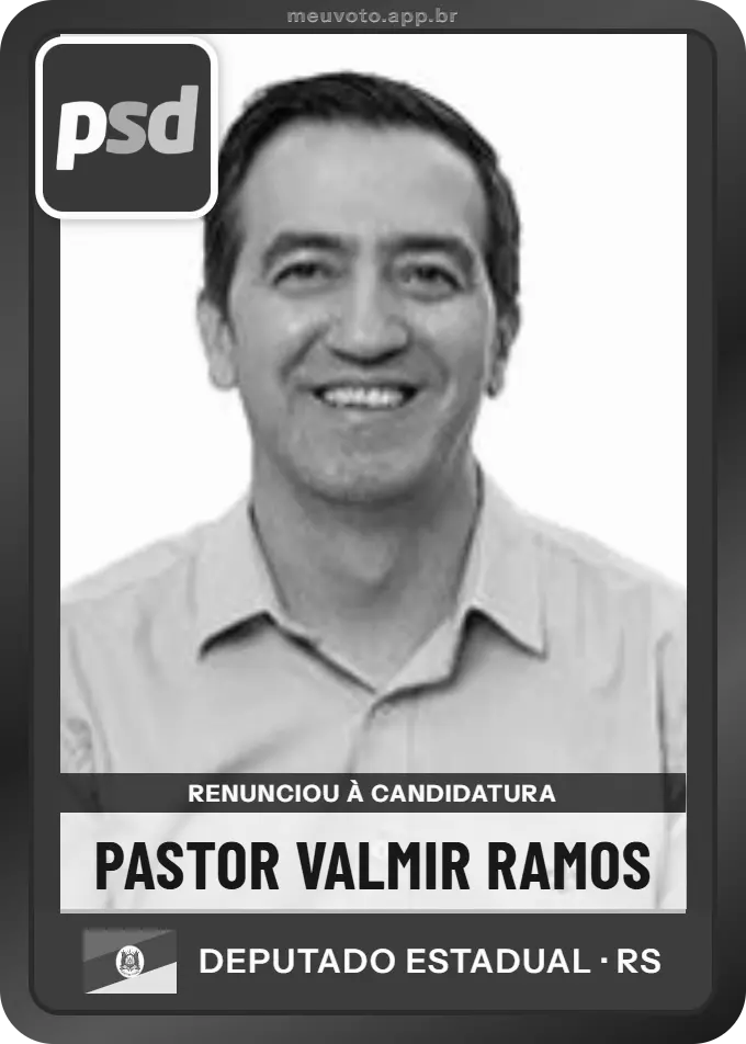Carta de Pastor Valmir Ramos, PSD. Renunciou à candidatura e não vai à urna.