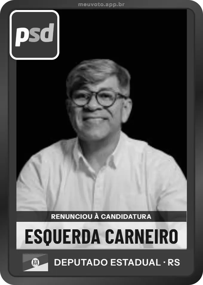 Carta de Esquerda Carneiro, PSD. Renunciou à candidatura e não vai à urna.