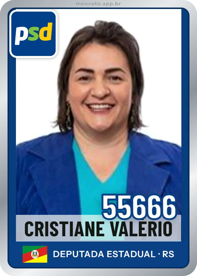 Carta de Cristiane Valério, número 55666, PSD