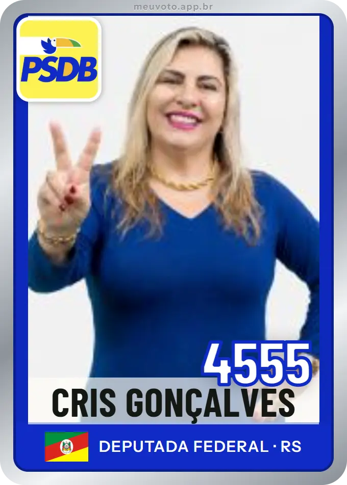 Carta de Cris Gonçalves, número 4555, PSDB