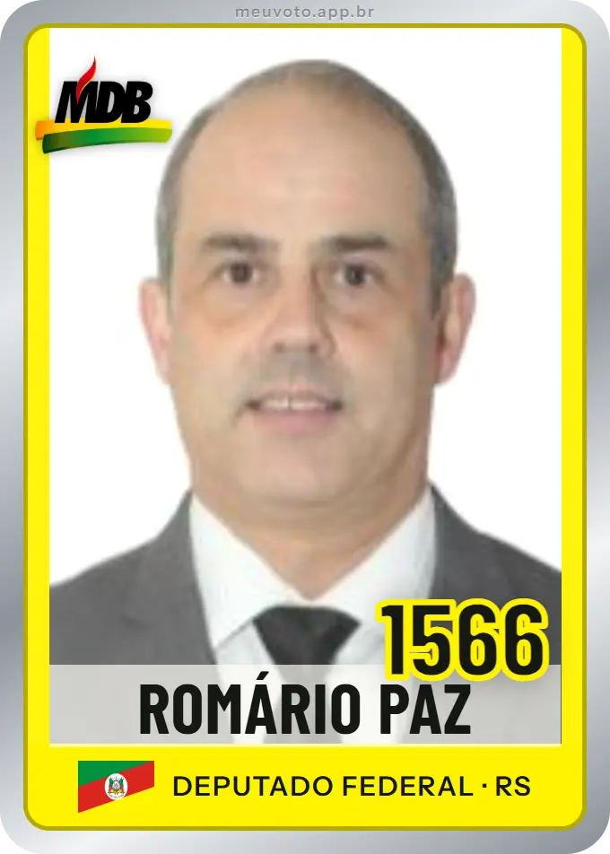Carta de Romário Paz, número 1566, MDB