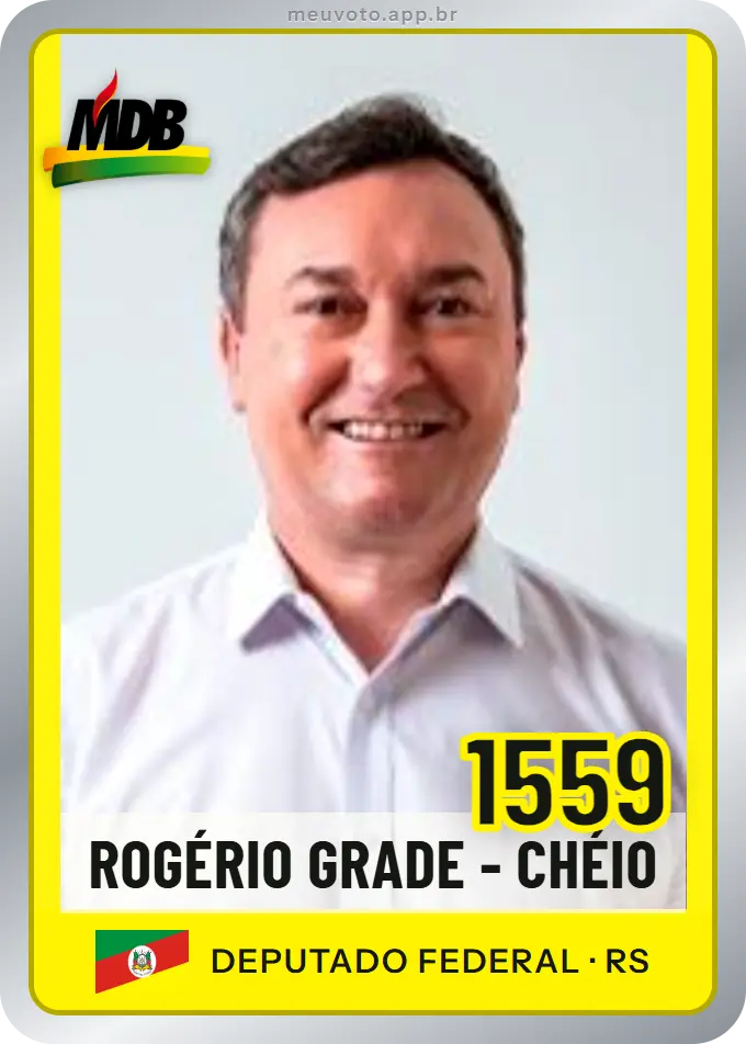 Carta de Rogério Grade - Chéio, número 1559, MDB