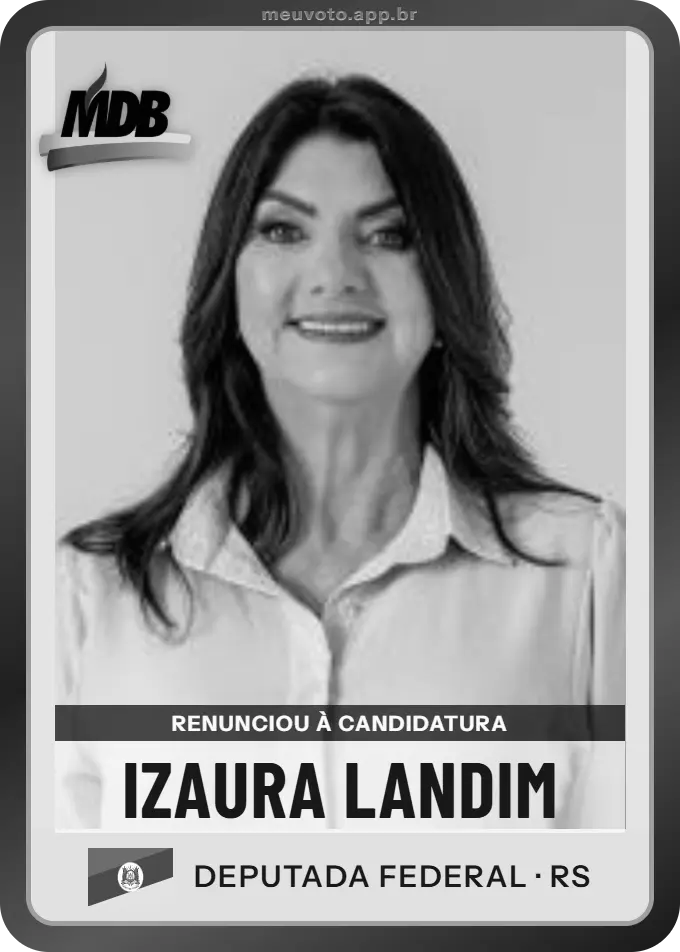 Carta de Izaura Landim, MDB. Renunciou à candidatura e não vai à urna.