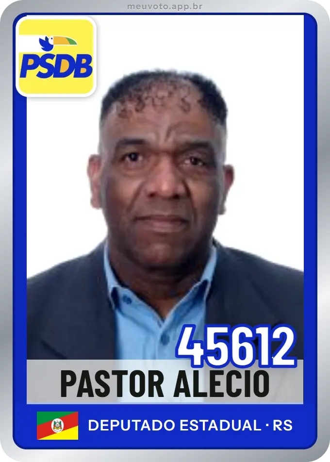 Carta de Pastor Alécio, número 45612, PSDB