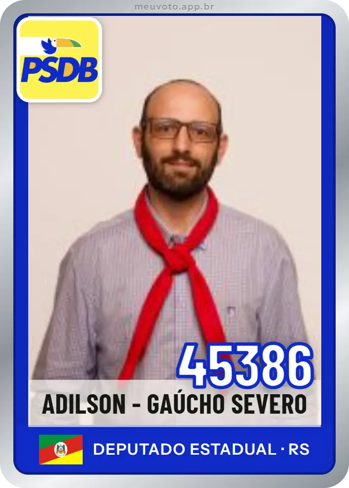 Carta de Adilson - Gaúcho Severo, número 45386, PSDB