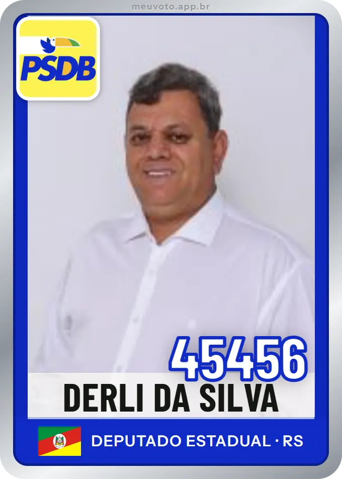 Carta de Derli da Silva, número 45456, PSDB