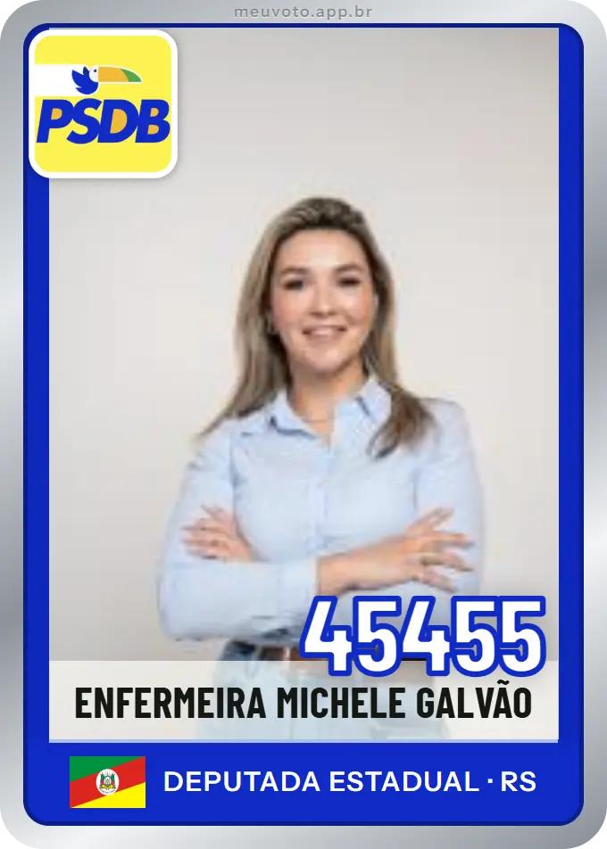 Carta de Enfermeira Michele Galvão, número 45455, PSDB