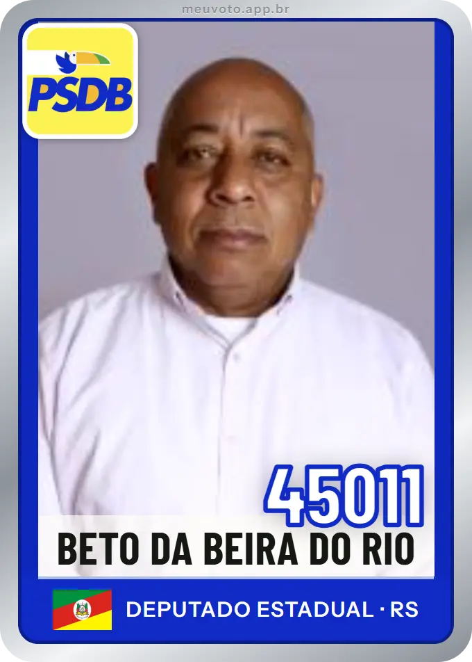 Carta de Beto da Beira do Rio, número 45011, PSDB