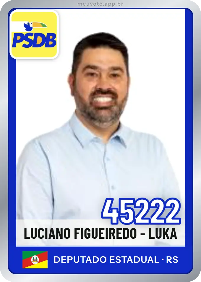 Carta de Luciano Figueiredo - Luka, número 45222, PSDB