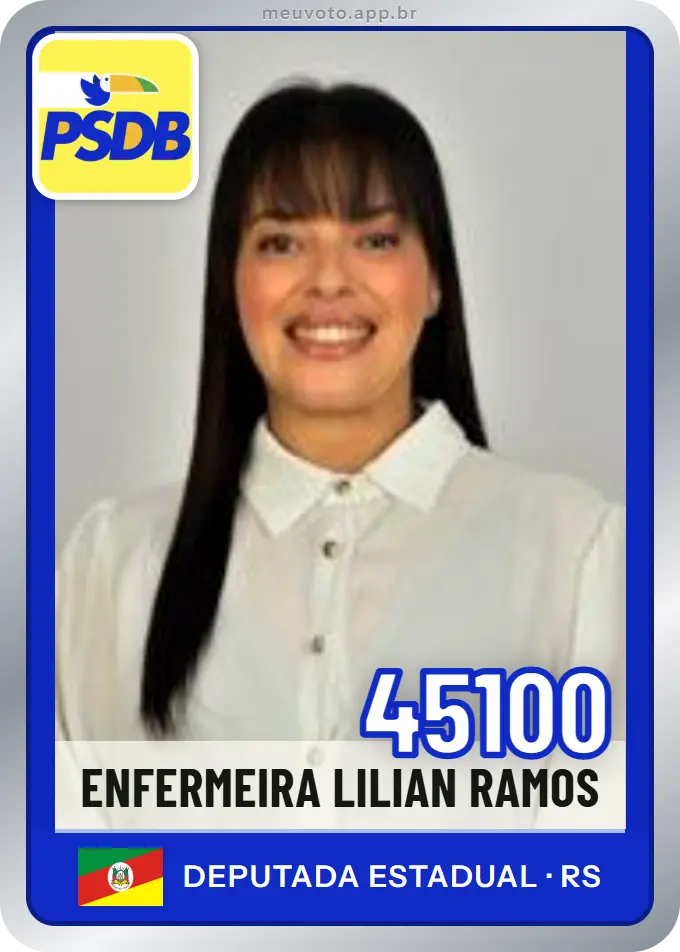 Carta de Enfermeira Lilian Ramos, número 45100, PSDB