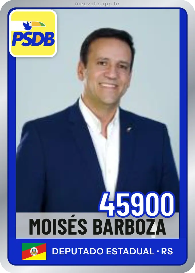 Carta de Moisés Barboza, número 45900, PSDB