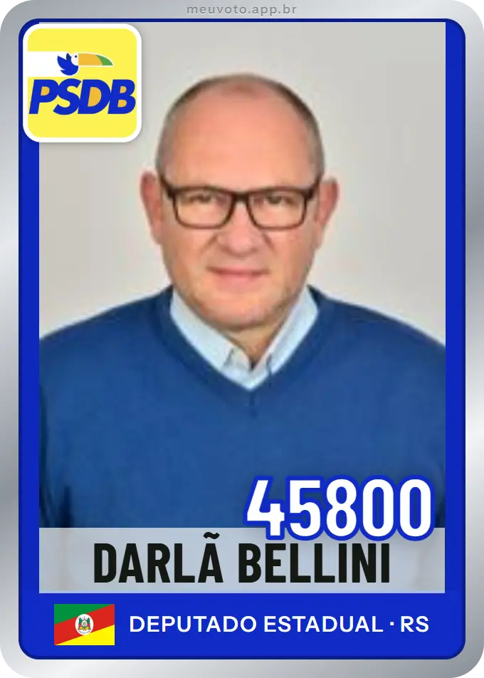 Carta de Darlã Bellini, número 45800, PSDB