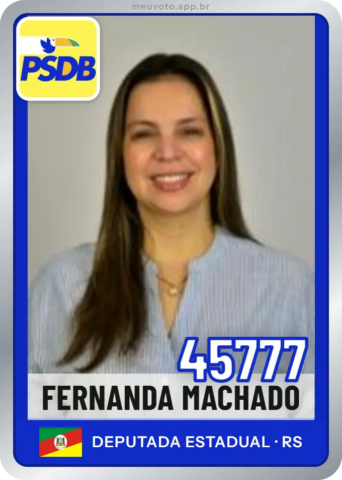 Carta de Fernanda Machado, número 45777, PSDB