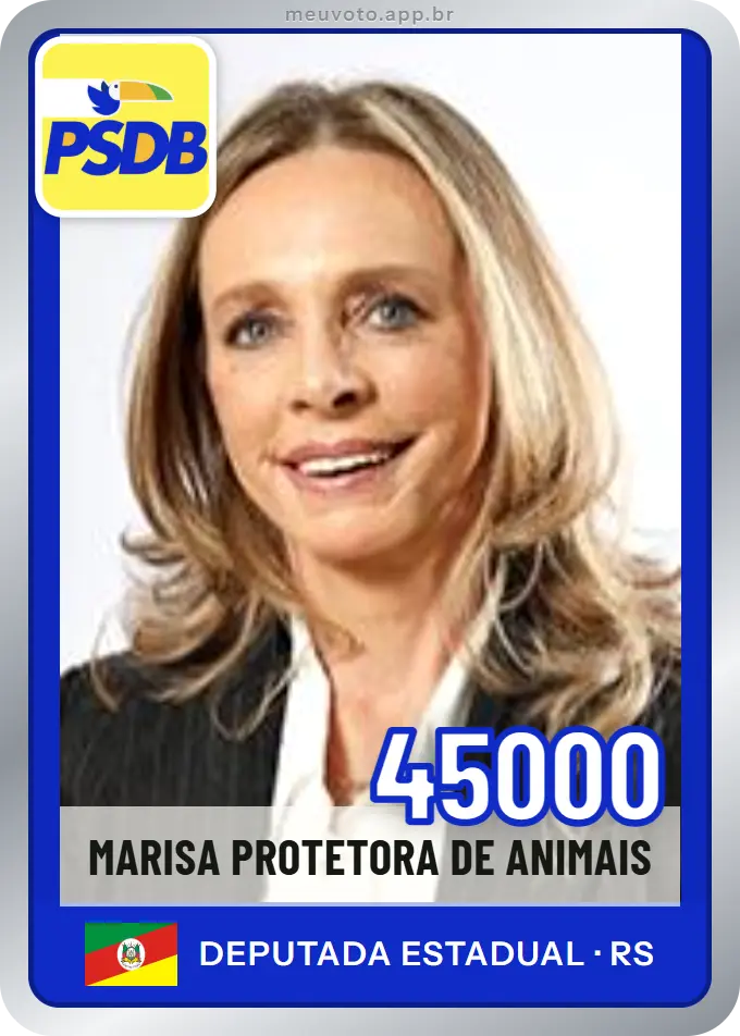 Carta de Marisa Protetora de Animais, número 45000, PSDB
