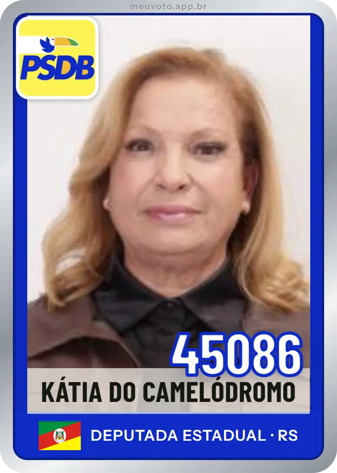 Carta de Kátia do Camelódromo, número 45086, PSDB