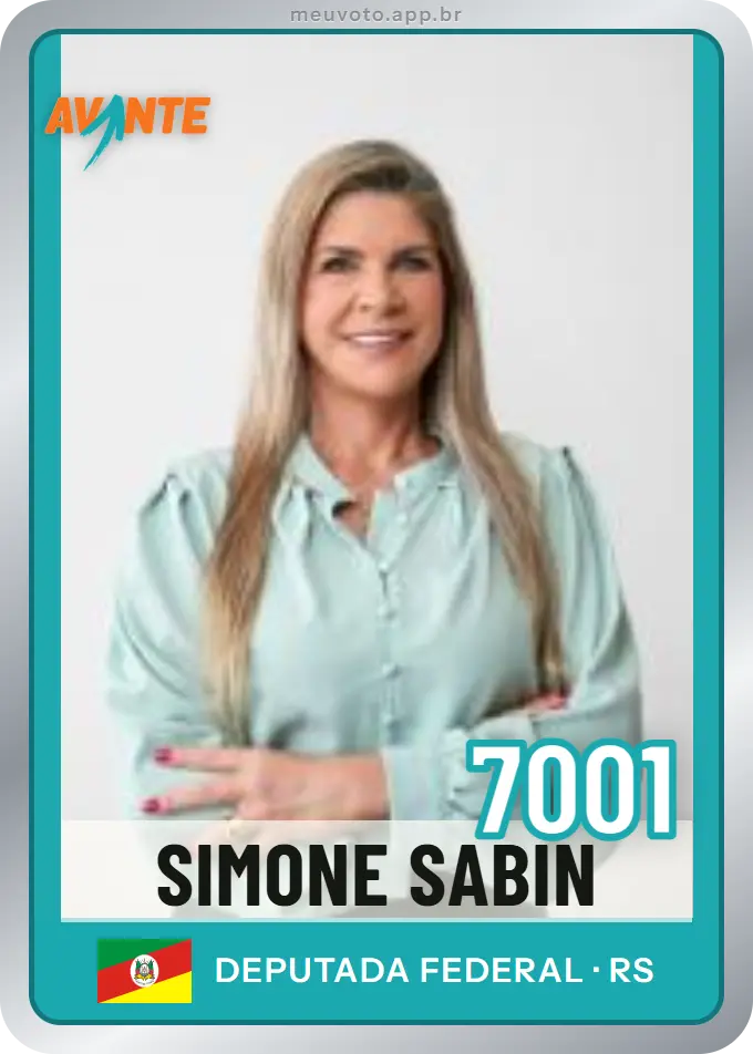 Carta de Simone Sabin, número 7001, Avante