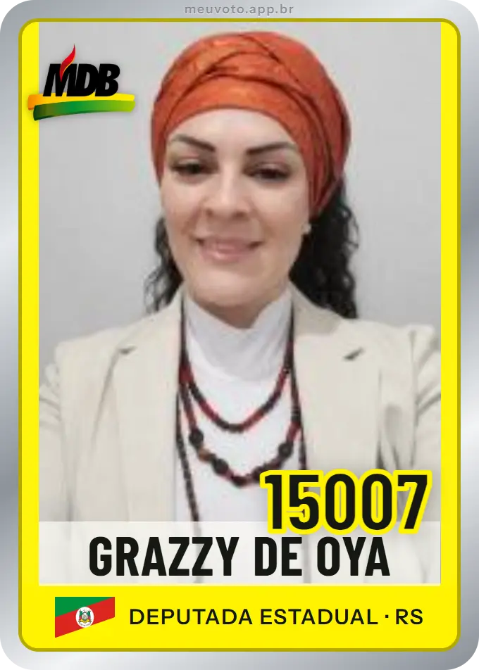 Carta de Grazzy de Oyá, número 15007, MDB