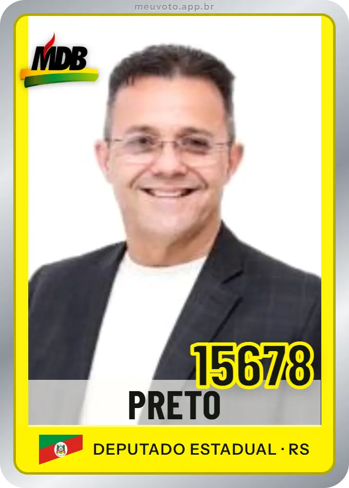 Carta de Preto, número 15678, MDB