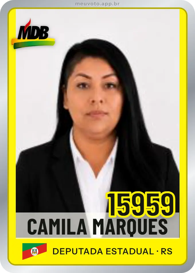 Carta de Camila Marques, número 15959, MDB