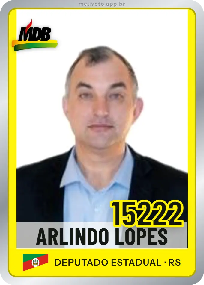 Carta de Arlindo Lopes, número 15222, MDB