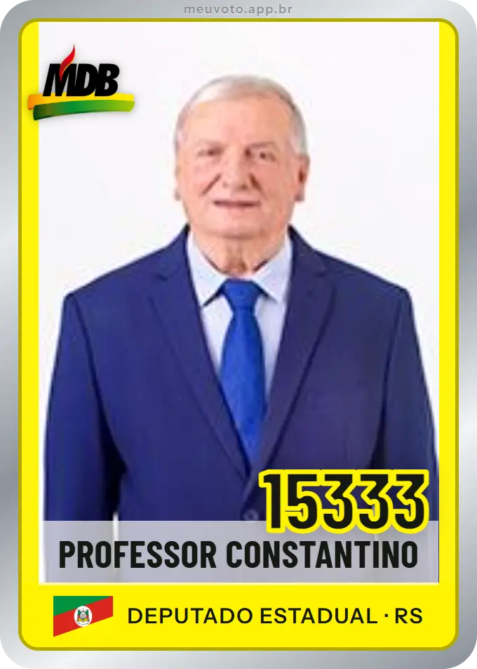 Carta de Professor Constantino, número 15333, MDB