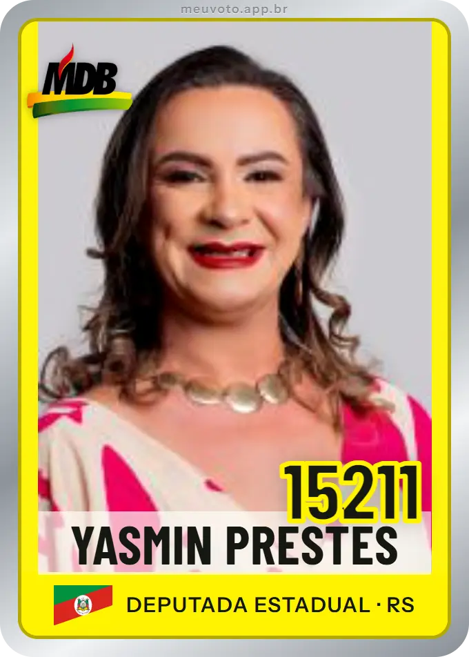 Carta de Yasmin Prestes, número 15211, MDB