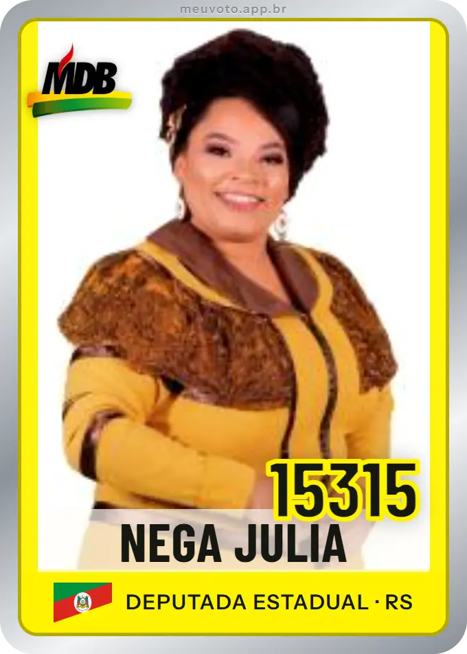 Carta de Nega Julia, número 15315, MDB