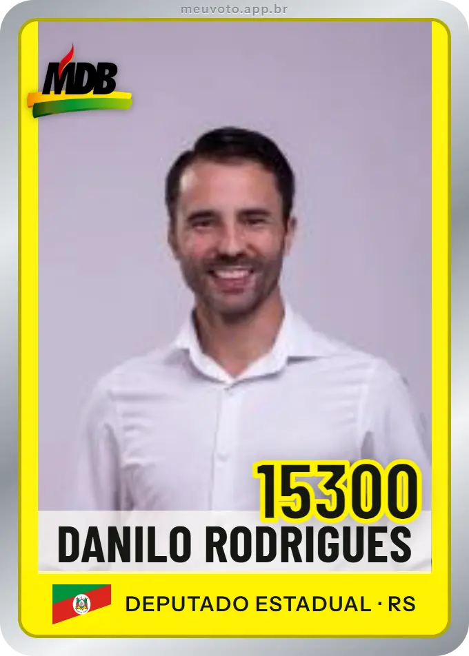 Carta de Danilo Rodrigues, número 15300, MDB