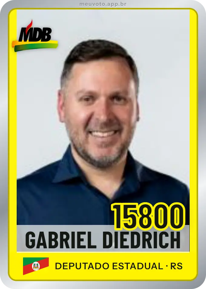 Carta de Gabriel Diedrich, número 15800, MDB