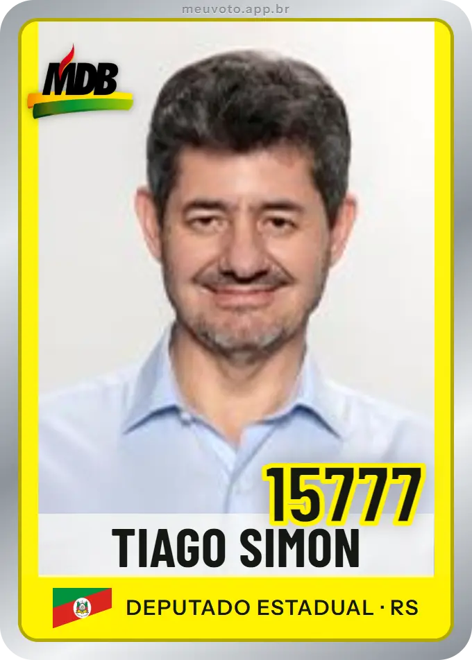 Carta de Tiago Simon, número 15777, MDB