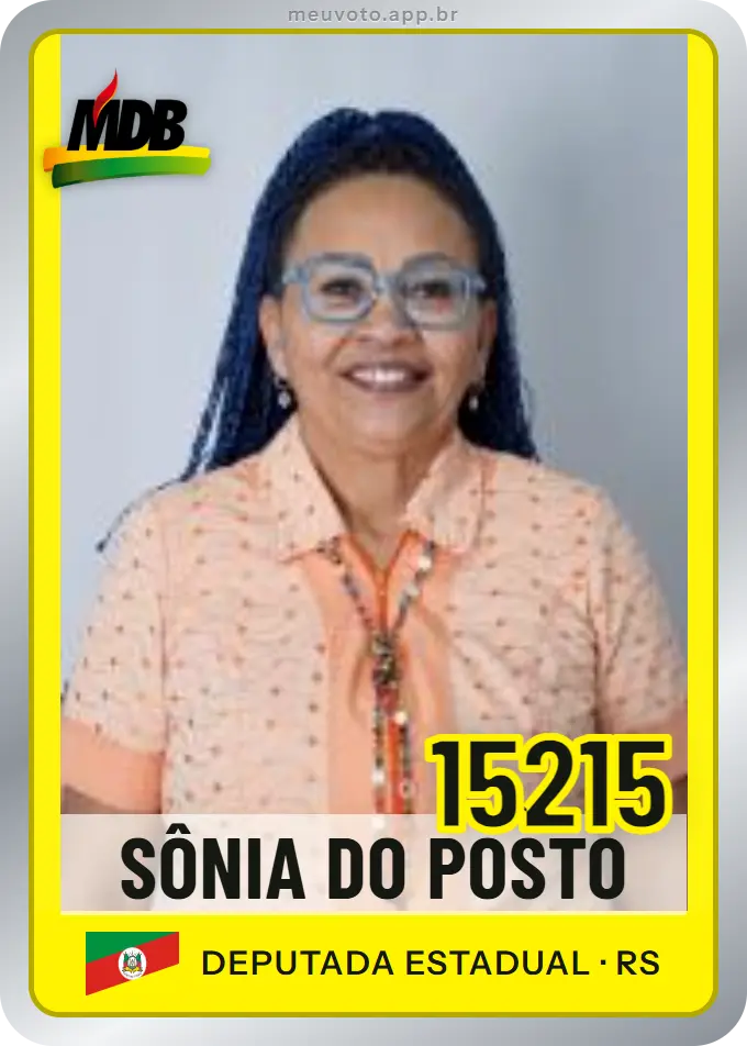 Carta de Sônia do Posto, número 15215, MDB