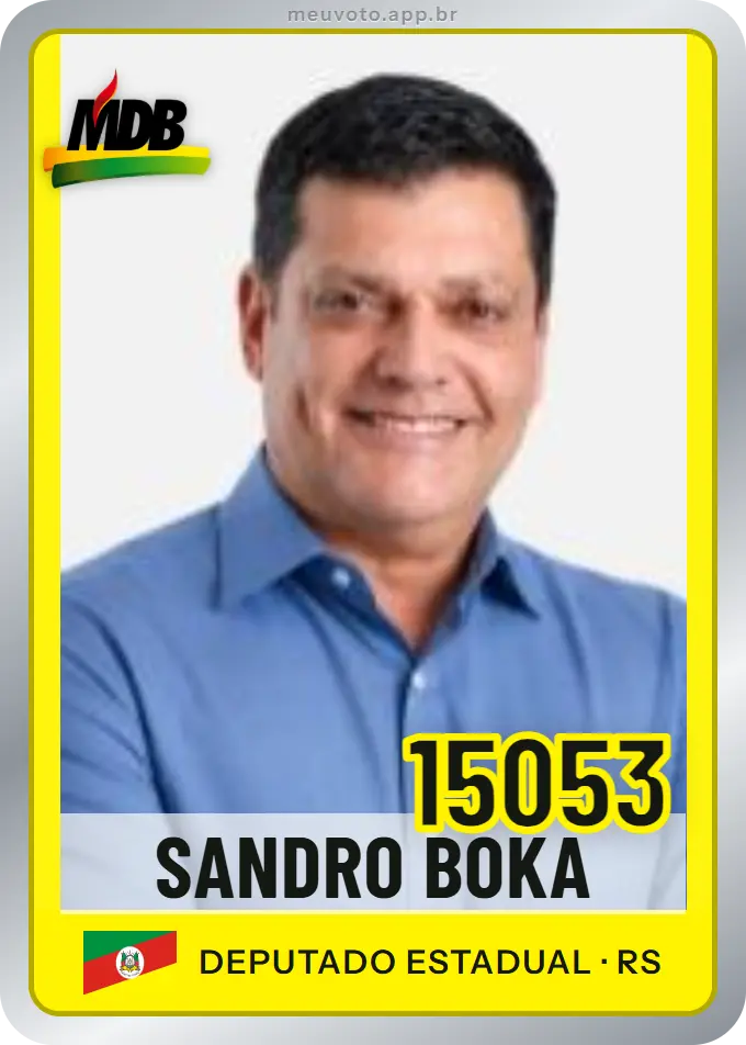 Carta de Sandro Boka, número 15053, MDB