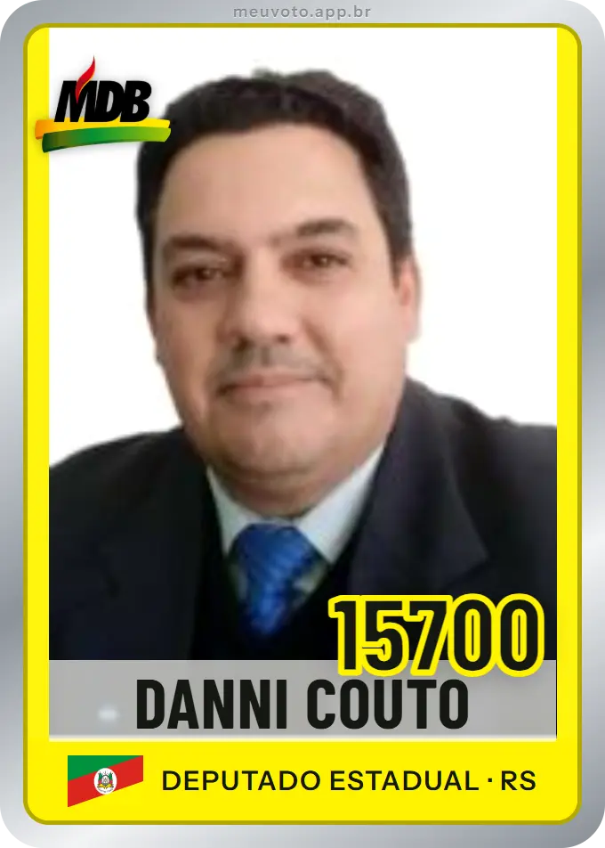 Carta de Danni Couto, número 15700, MDB