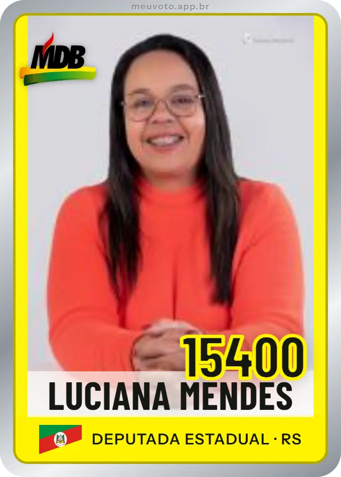 Carta de Luciana Mendes, número 15400, MDB