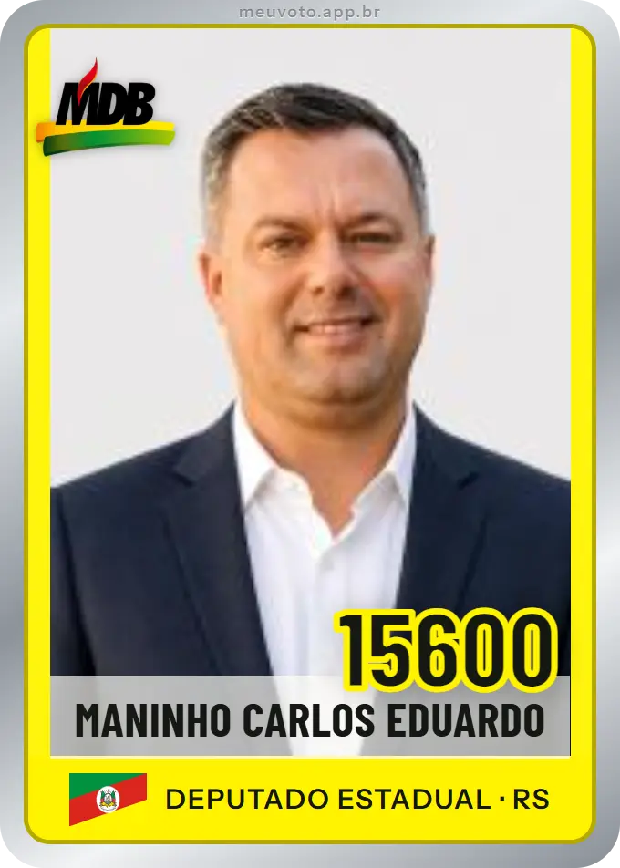 Carta de Maninho Carlos Eduardo, número 15600, MDB