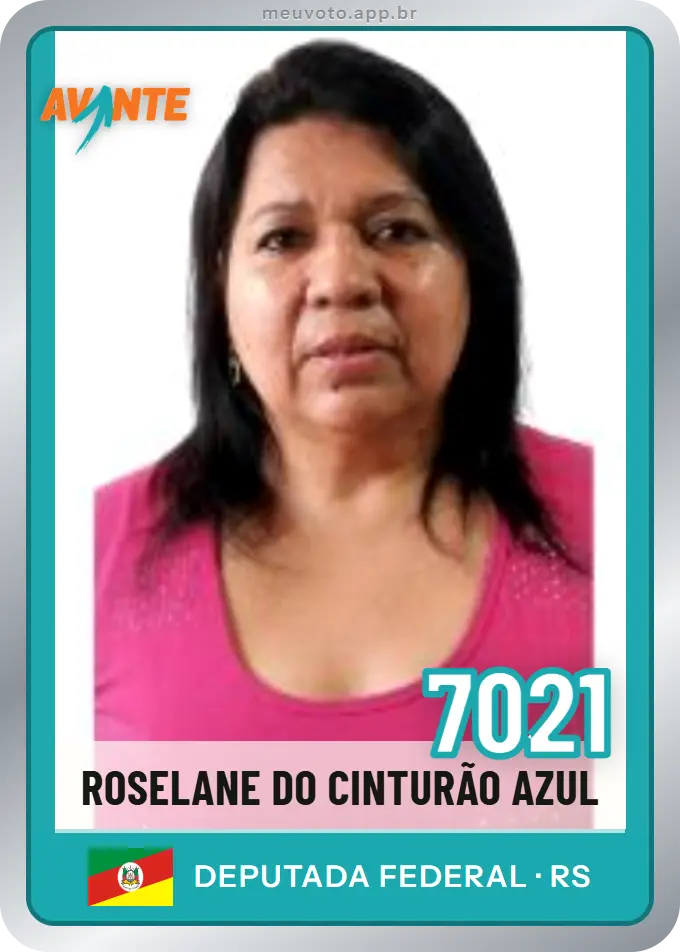 Carta de Roselane do Cinturão Azul, número 7021, Avante