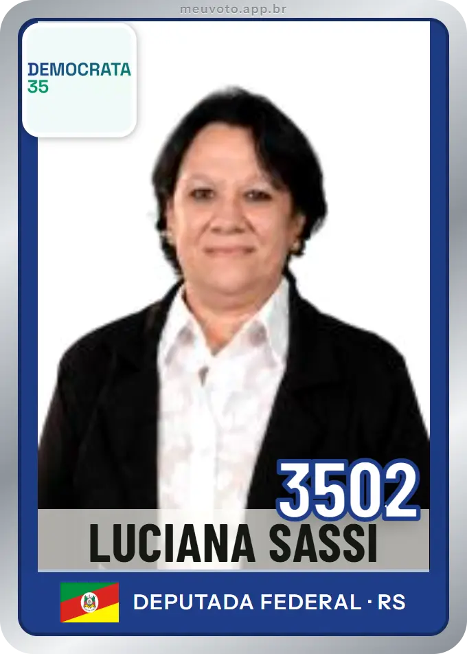 Carta de Luciana Sassi, número 3502, Democrata
