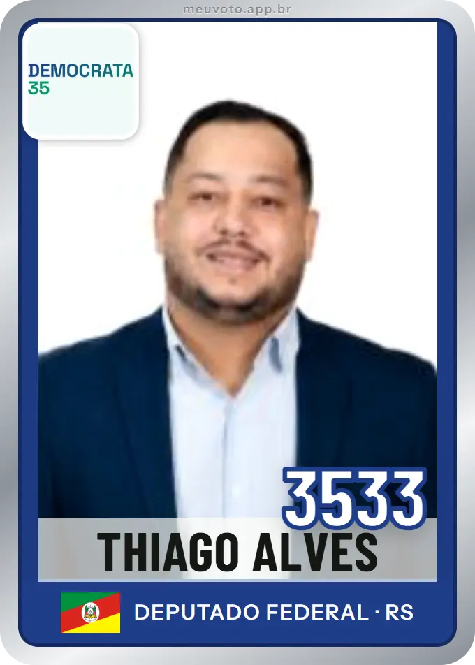Carta de Thiago Alves, número 3533, Democrata