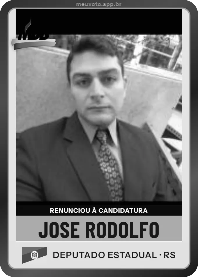 Carta de Jose Rodolfo, MDB. Renunciou à candidatura e não vai à urna.