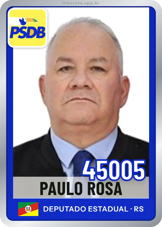 Carta de Paulo Rosa, número 45005, PSDB