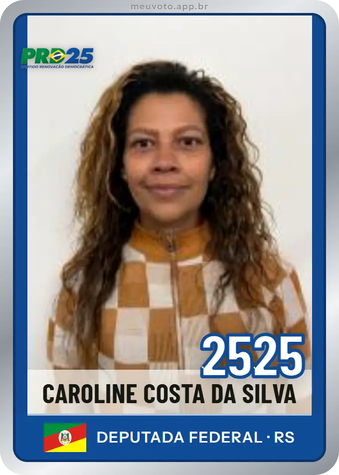 Carta de Caroline Costa da Silva, número 2525, PRD