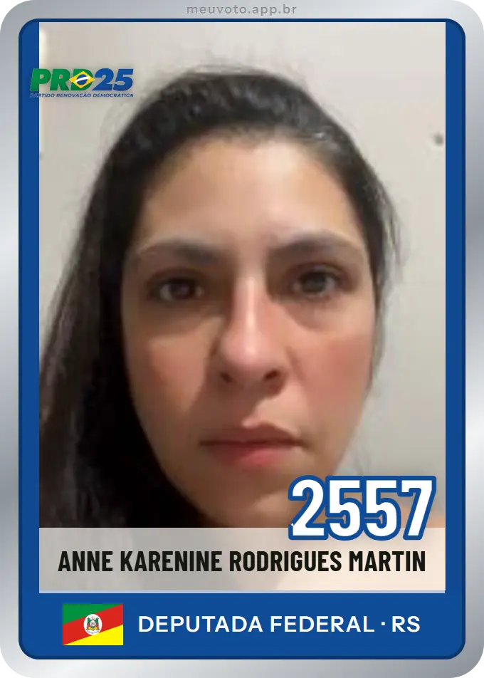 Carta de Anne Karenine Rodrigues Martin, número 2557, PRD