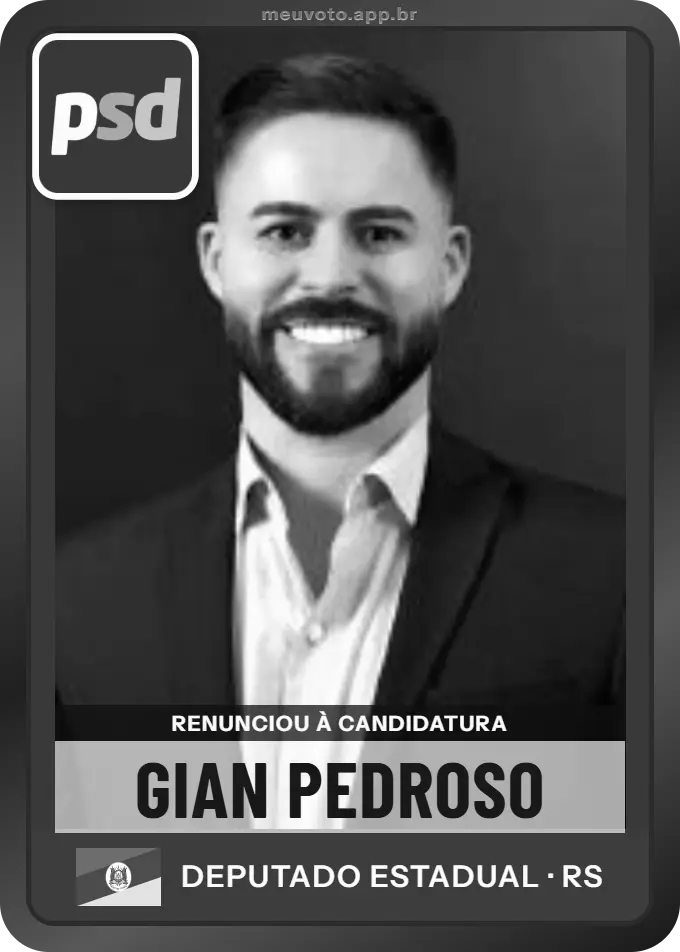 Carta de Gian Pedroso, PSD. Renunciou à candidatura e não vai à urna.