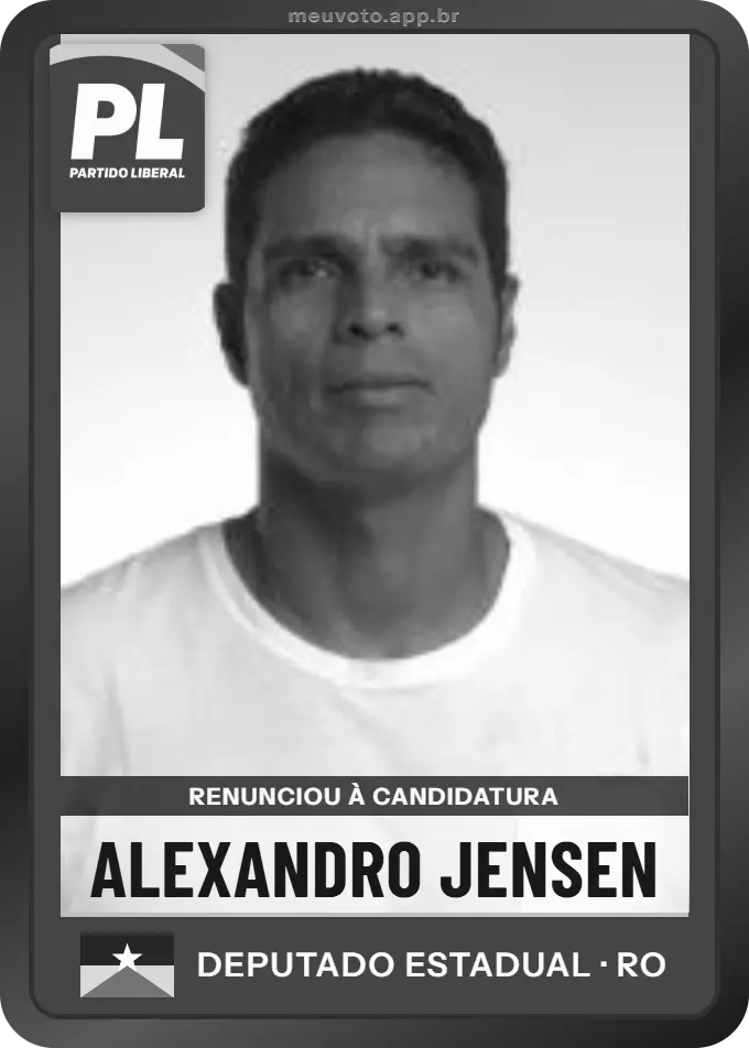 Carta de Alexandro Jensen, PL. Renunciou à candidatura e não vai à urna.
