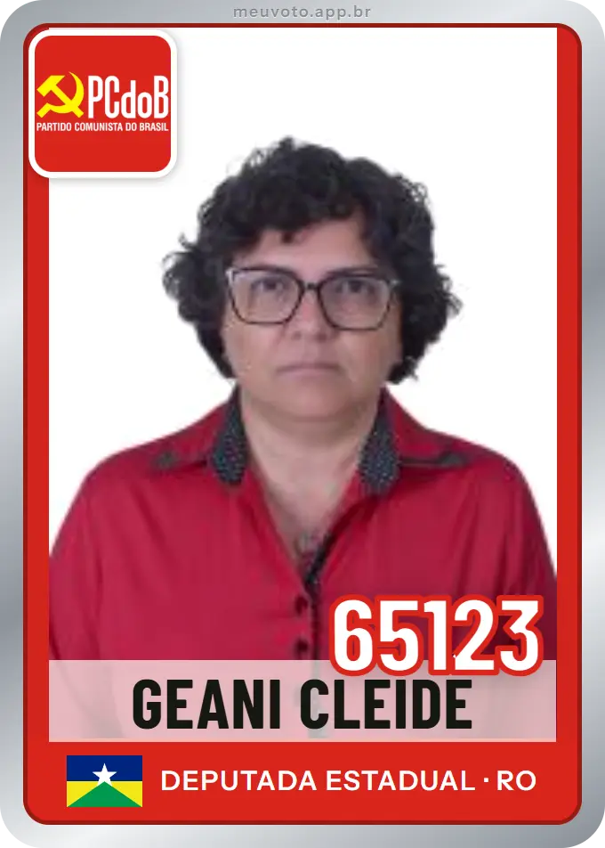 Carta de Geani Cleide, número 65123, PCdoB