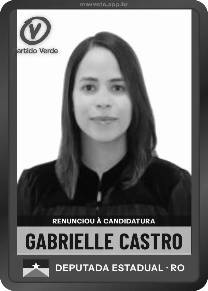 Carta de Gabrielle Castro, PV. Renunciou à candidatura e não vai à urna.