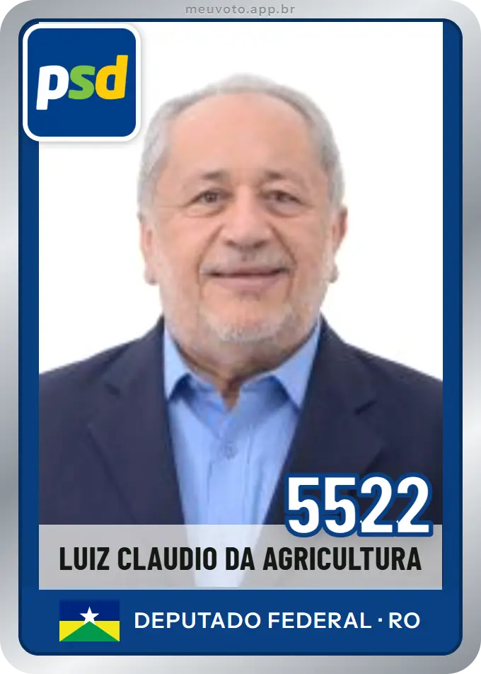 Carta de Luiz Claudio da Agricultura, número 5522, PSD