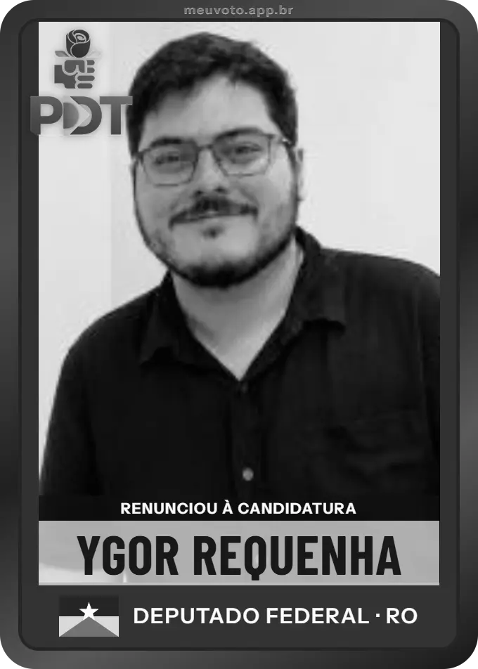 Carta de Ygor Requenha, PDT. Renunciou à candidatura e não vai à urna.